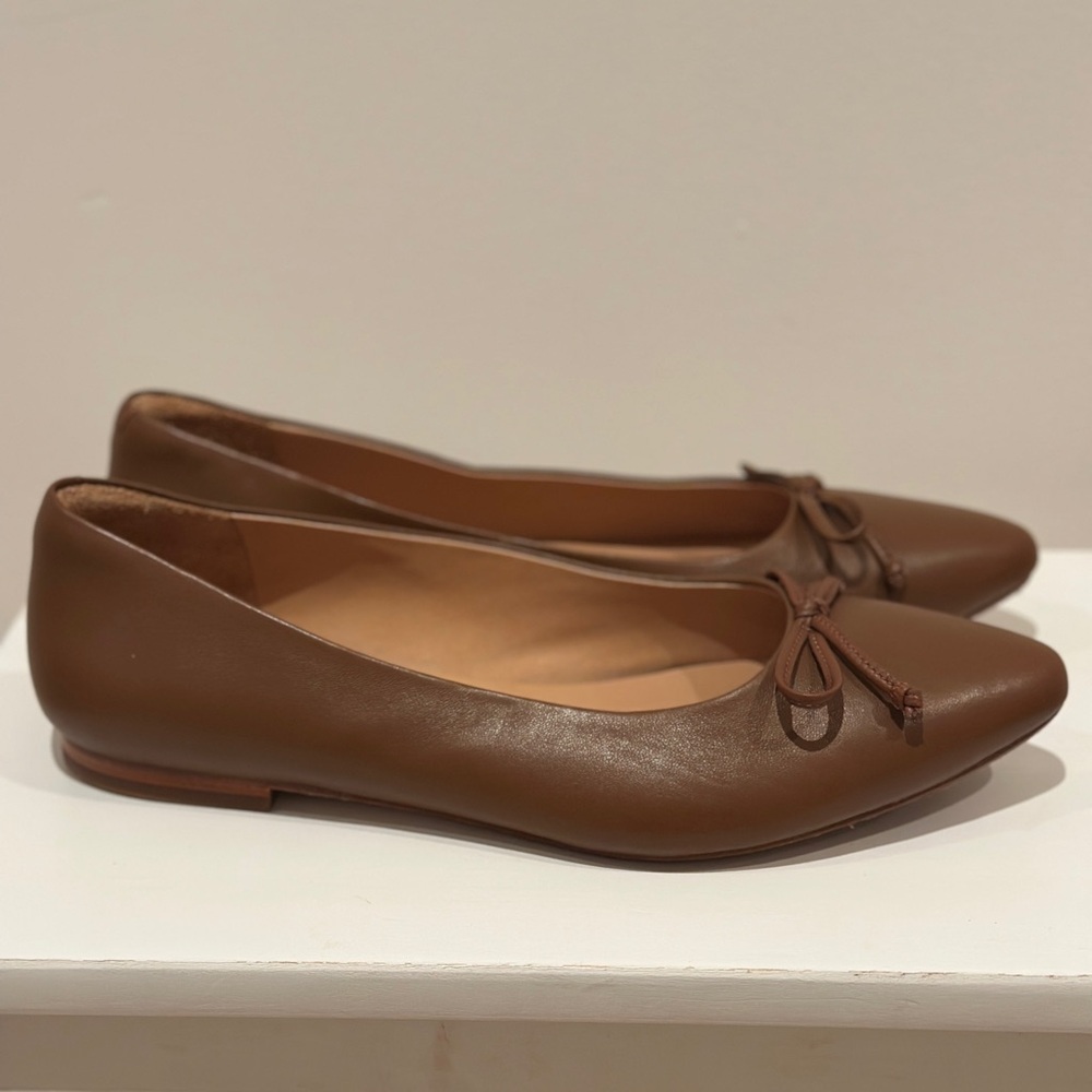 Elegant Brown Leather Ballet Flats from Quince